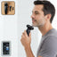 Rechargeable rotary shaver with 3D floating heads for men