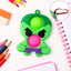 Silicone Pop It Fidget Toy with keychain clip for portable stress relief