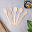 30 disposable wooden spoons packed together, ideal eco-friendly birchwood cutlery.