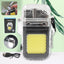 USB rechargeable electric lighter flashlight with transparent body and COB light.