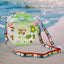 Vibrant green Donut Water Bottle with a straw and adjustable shoulder strap, perfect for kids.