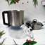 FirePot Electric Multi Cooker, 2.5L stainless steel pot with lid, ideal for cooking various meals.