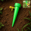 Plant Watering Spike gently watering potted plants in garden