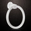 Clear ABS towel ring installed on a bathroom wall, holding a neatly folded white hand towel.