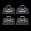 Adhesive plastic wall hook 4-piece set mounted on wall for home organisation