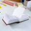 Chocolate Diary Notebook with its unique chocolate scent, open to blank pages.