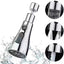 Kitchen faucet sprayer showing three spray functions in a modern sink.