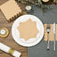 120-piece set of scalloped edge tissue napkins showing brown and white dual color design