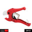 Heavy-duty PVC pipe cutter with sharp stainless steel blade for precise cuts.