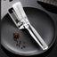 Stainless steel multifunction cooking tong with oil-draining slots.