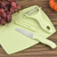Complete 3-piece Kitchen Knife Set with green peeler and stainless steel knives.