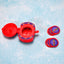 Kids hand disk shooter toy with vibrant discs ready for action.
