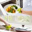 Bright red silicone heat resistant potholder with a textured grip.