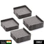 Four-piece refrigerator base stand set for washing machines and appliances.