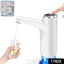 Portable water dispenser pump with a USB charging port on a kitchen counter.