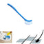 Ergonomic toilet cleaning brush with flexible bristles for effective scrubbing.