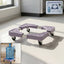 Adjustable washing machine stand with wheels showing mobility feature