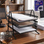 Heavy duty metal 3-tier organizer rack with black finish for office and home