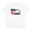 Generic Men's PC Cotton Oh Fish Printed T Shirt (Color: White, Thread Count: 180GSM)