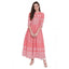 Generic Women's Cotton Printed Regular Kurti (Peach, Cotton)