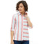 Generic Women's Cotton Striped Long Sleeves Standard Length Shirt (Pink)