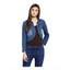 Generic Women's Denim Pleated 3-4th Sleeves Shrug (Blue)