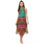 Generic Women's Polyester Floral Sleeveless Below Knee Dress (Multicolor)