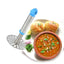 Stainless steel potato masher with ergonomic handle, ideal for pav bhaji.