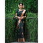 Generic Women's Litchi silk Printed Saree With Unstitched Blouse (Green)