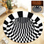 3D optical illusion round rug with vortex pattern for modern home décor