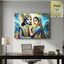 Colorful Radha Krishna artistic wall frame in vibrant shades for home decor
