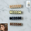 Set of four elegant design hair clips with wavy text patterns