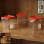Airtight food storage container set with three transparent containers and secure lids