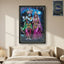Vibrant Radha Krishna artwork in decorative wall frame