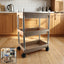 3-layer multipurpose storage trolley with sturdy shelves and wheels