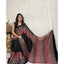 Generic Women's Satin Printed Saree With Unstitched Blouse 5.5Mtr (Black)
