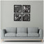 Generic 7 Decore Wooden 4 Pieces Square Tree Leaf Wall Art Panel Frame – Black (Big Size)