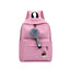 Generic Unisex PU Leather Solid Medium Zipper Backpack (Pink)