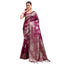 Generic Women's Banarasi Silk Printed Saree With Unstitched Blouse 5.5Mtr (Purple)