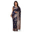 Generic Women's Banarasi Silk Printed Saree With Unstitched Blouse 5.5Mtr (Navy Blue)