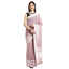 Generic Women's Linen Printed Saree With Unstitched Blouse 5.5Mtr (Purple)