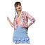 Generic Women's Polyester Floral 3-4th Sleeves Shrug (Peach)