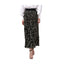 Generic Women's Georgette Chain Print Elasticated Skirt (Black-Cream)