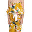 Generic Girl's Rayon Floral Shoulder Straps Jumpsuit (Mustard)