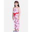Generic Girl's Polyester Crepe Floral Shoulder Straps Jumpsuit (Pink-Red)