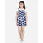 Generic Girl's Rayon Polka Sleeveless Jumpsuit (Blue-Pink)