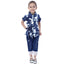 Generic Girl's Denim Tie & Dye Short Sleeve Top (Blue-White)