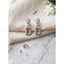 Generic Women's Brass Silver Plated Drop Earrings (Pink)
