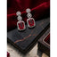 Generic Women's Brass Silver Plated Drop Earrings (Red)