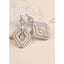 Generic Women's Brass Silver Plated Drop Earrings (Pink)